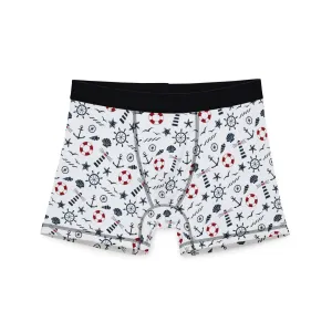 Nautical Adventure Men's Boxers - Fun Anchor & Lifebuoy Pattern