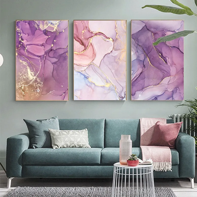 Nordic Purple Pink Wall Art