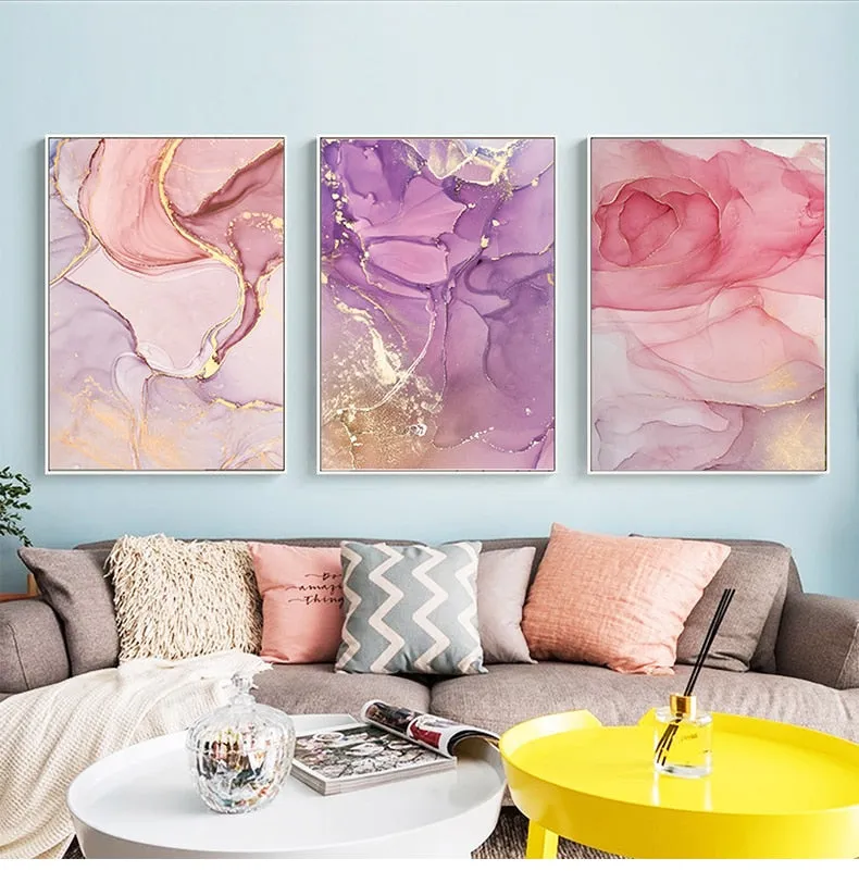 Nordic Purple Pink Wall Art