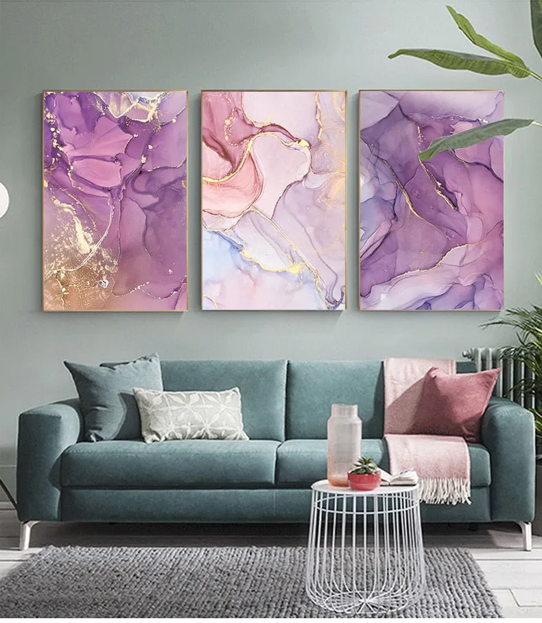 Nordic Purple Pink Wall Art