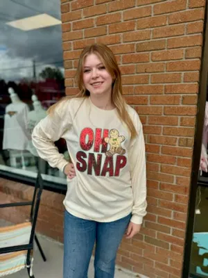 Oh Snap Sequin Long Sleeve Tee