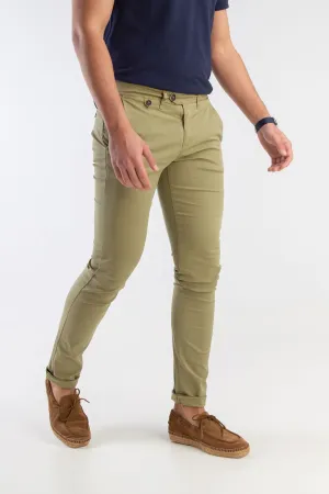 Pantalón Chino Slim Verde Kaki