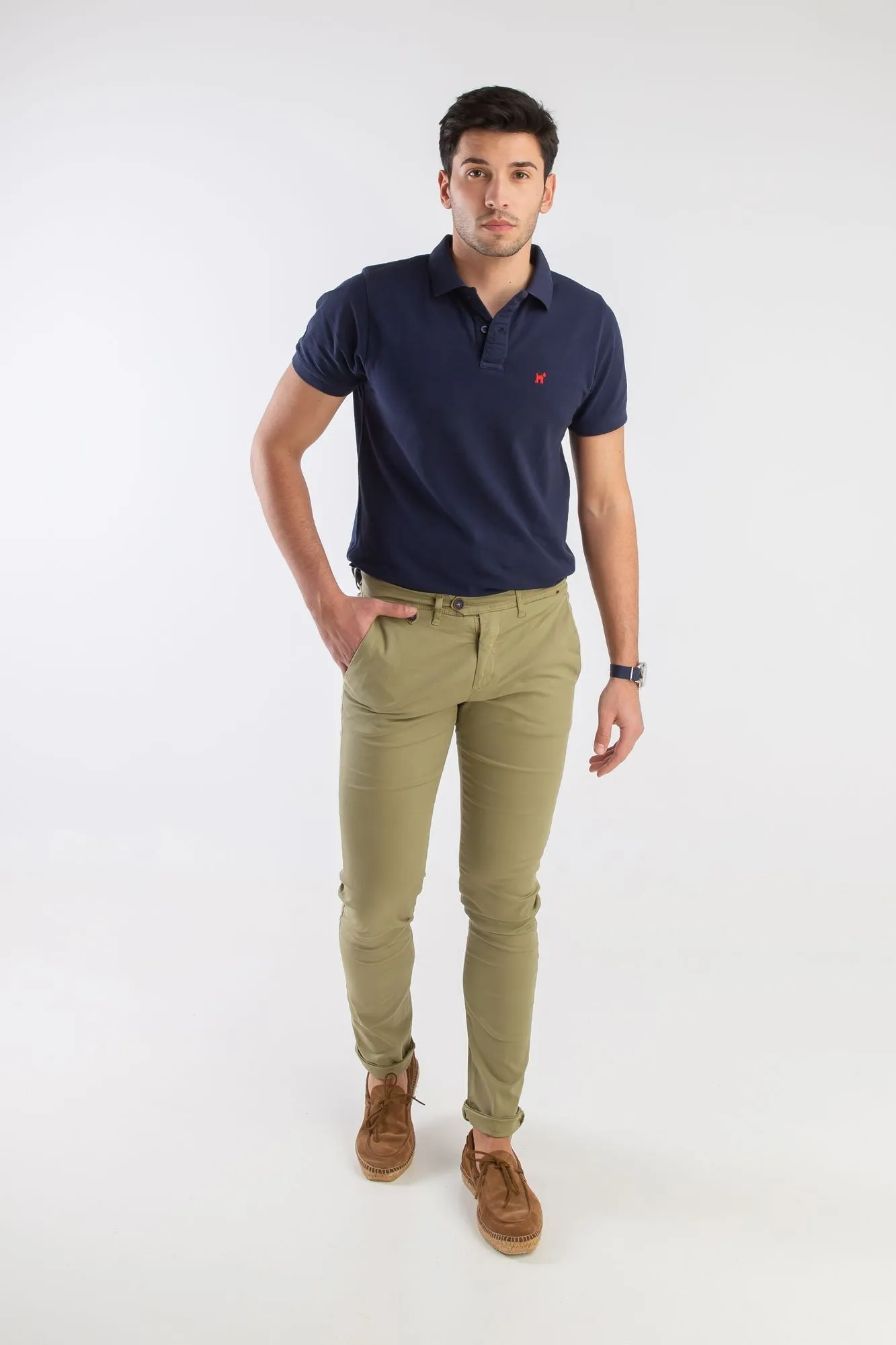 Pantalón Chino Slim Verde Kaki