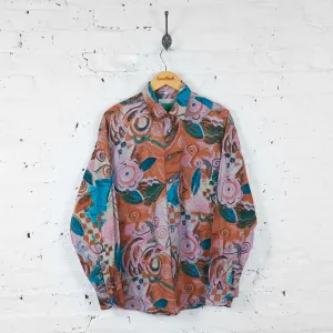 Patterned 90s Long Sleeve Shirt - Purple - L