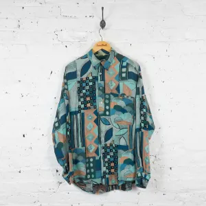Patterned Long Sleeve Shirt - Green - M