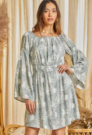 Patterned Off Shoulder Dress