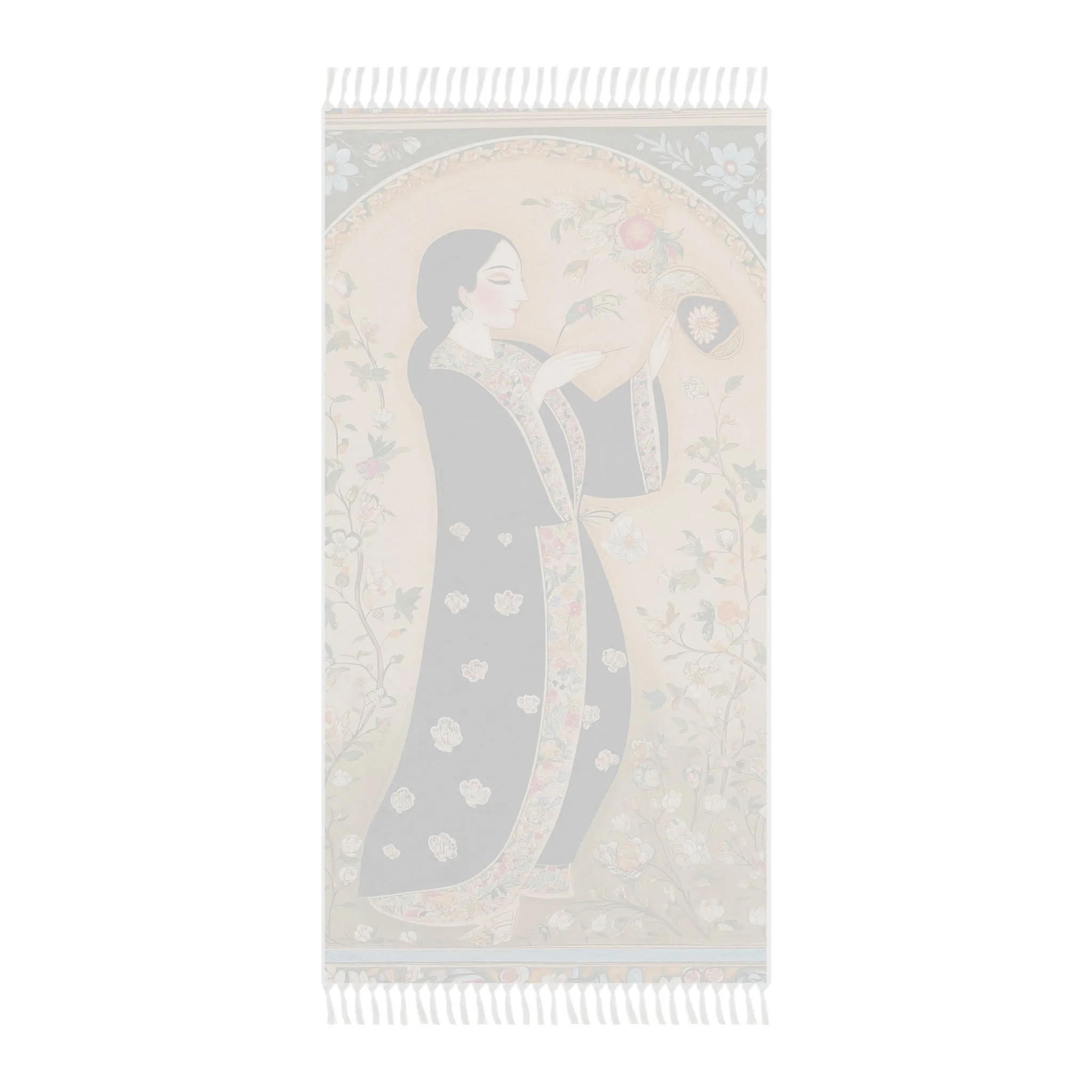 Persian Elegance Floral Art Beach Towel