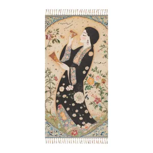 Persian Grace Artistic Floral Beach Towel