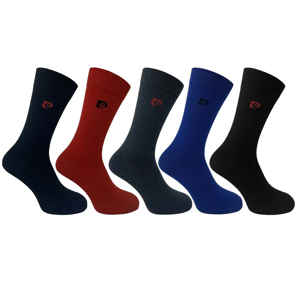 Pierre Cardin 5 Pack Socks - Black  Mixed Footbed