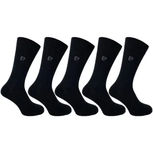 Pierre Cardin 5 Pack Socks - Black  Mixed Footbed