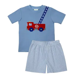 *Pre-Order* Zuccini Kids Firetruck Short Set - Blue
