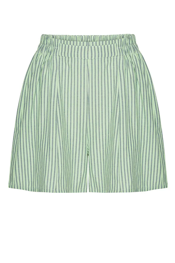 Randi Shorts - Green Striped