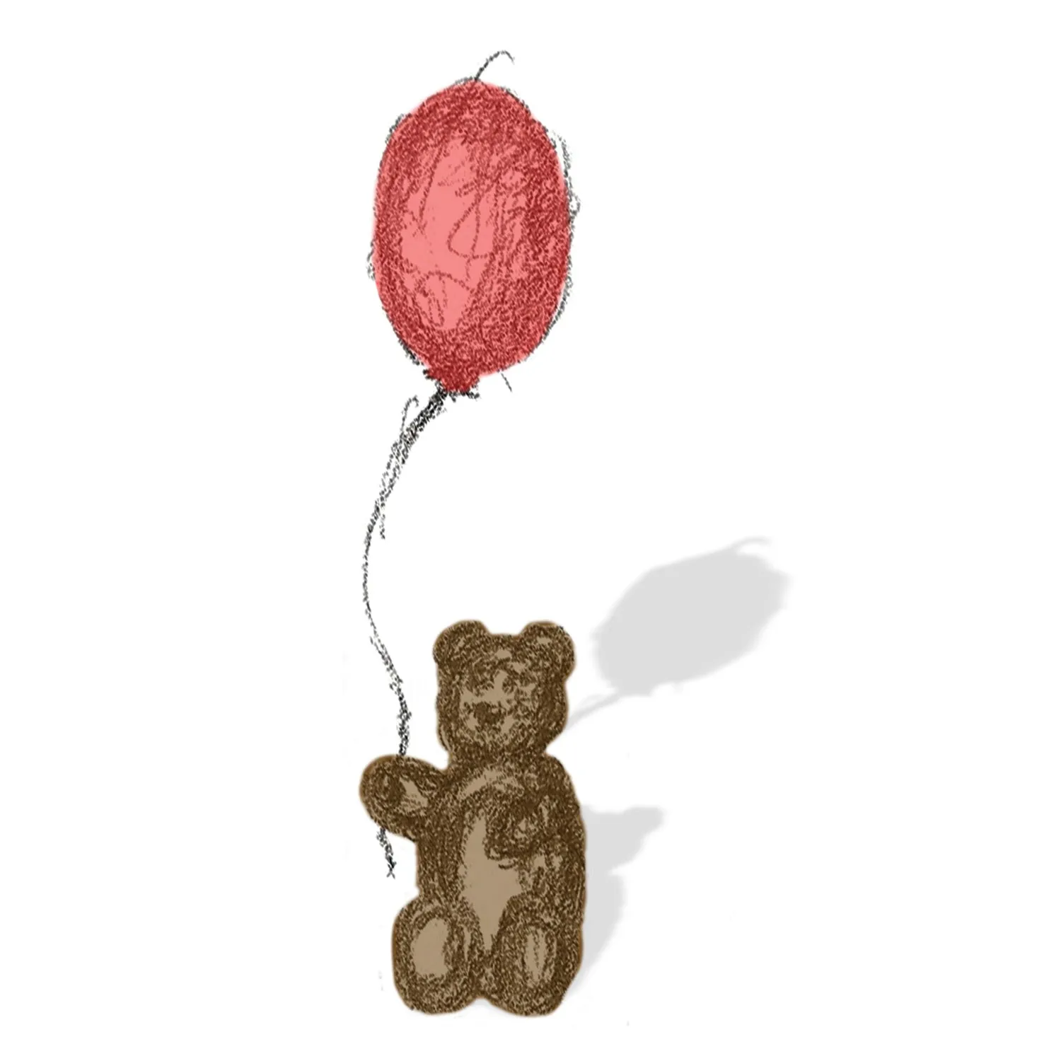 Red Balloon Teddy Bear Sketch Men's Short Sleeve Graphic Tee