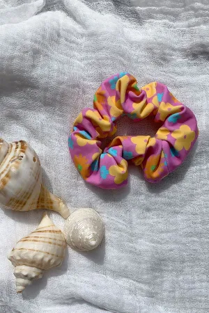 Retro Floral Scrunchie - Pink