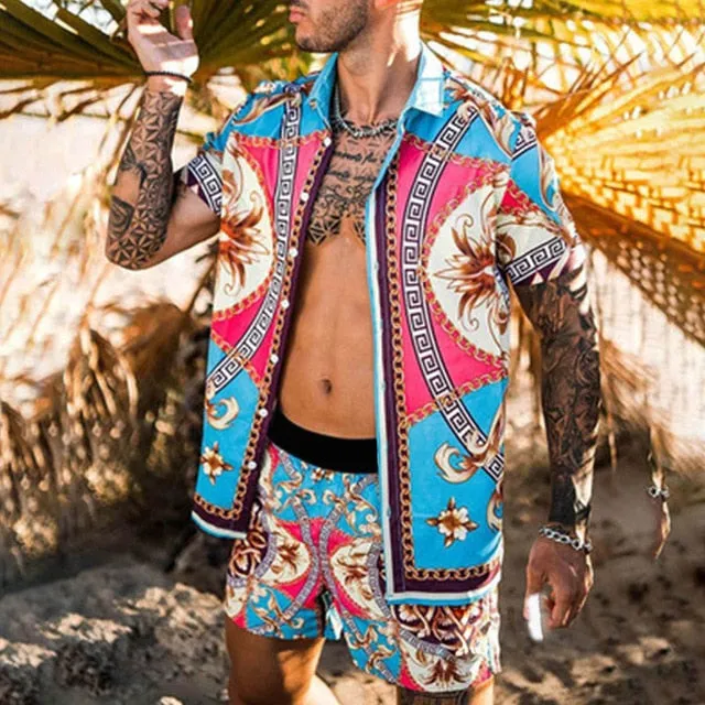 Royal Sire Hawaiian Floral Short Sets
