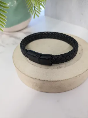 Sale Men's Leather Plaited Bracelet