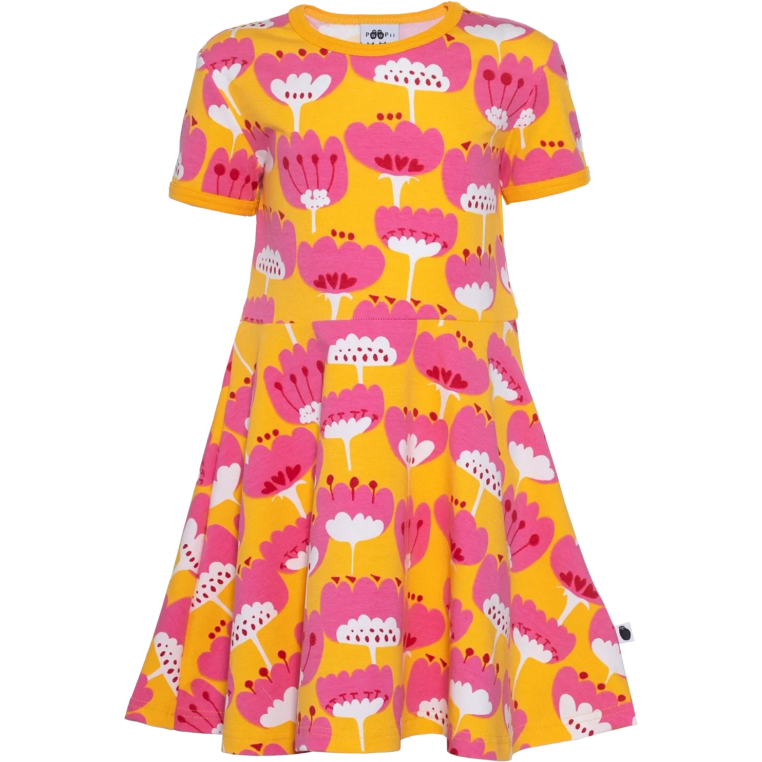SANI Short Sleeve Dress - Blomma in Sun Pink and Red