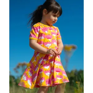 SANI Short Sleeve Dress - Blomma in Sun Pink and Red