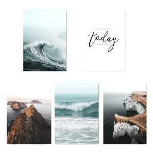 Sea Waves Landscape Canvas Poster Nordic Style Wall Art