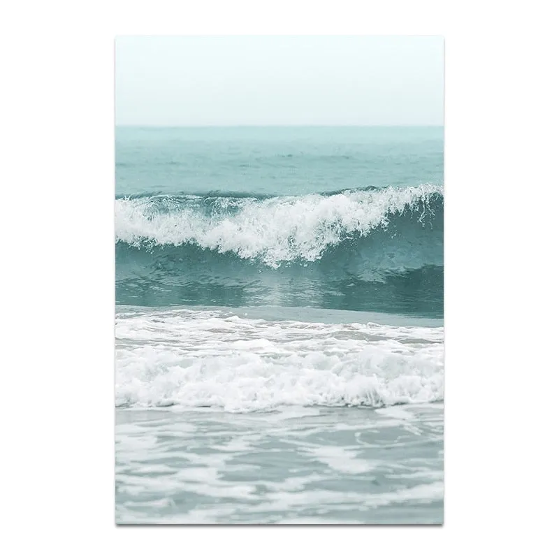 Sea Waves Landscape Canvas Poster Nordic Style Wall Art