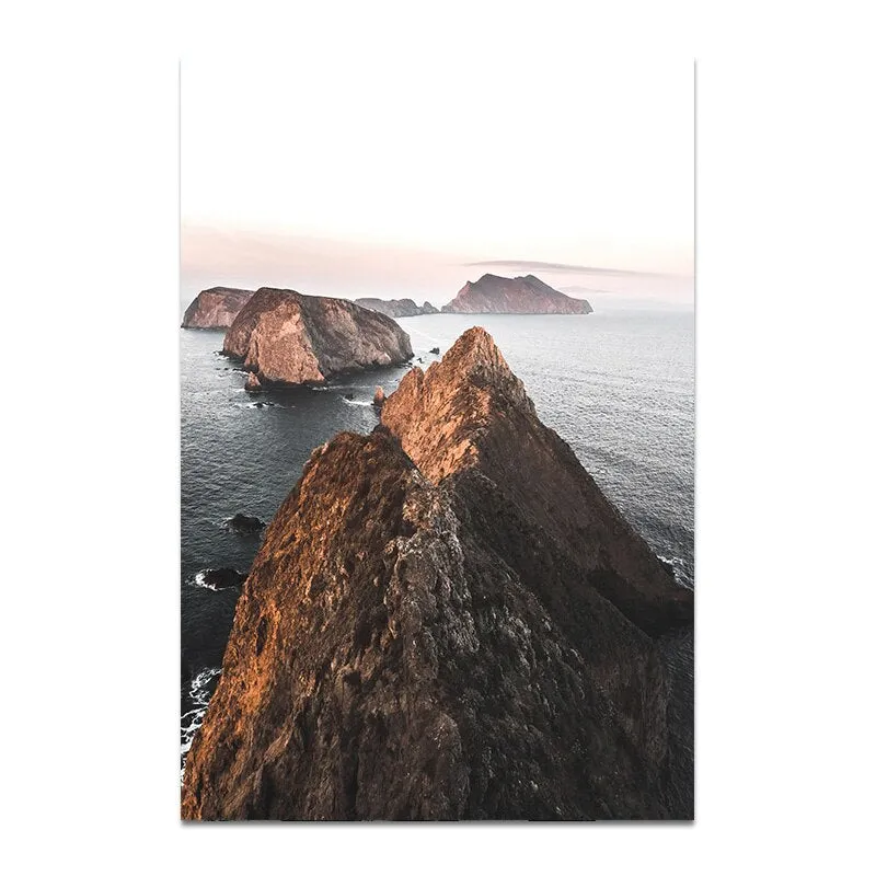 Sea Waves Landscape Canvas Poster Nordic Style Wall Art