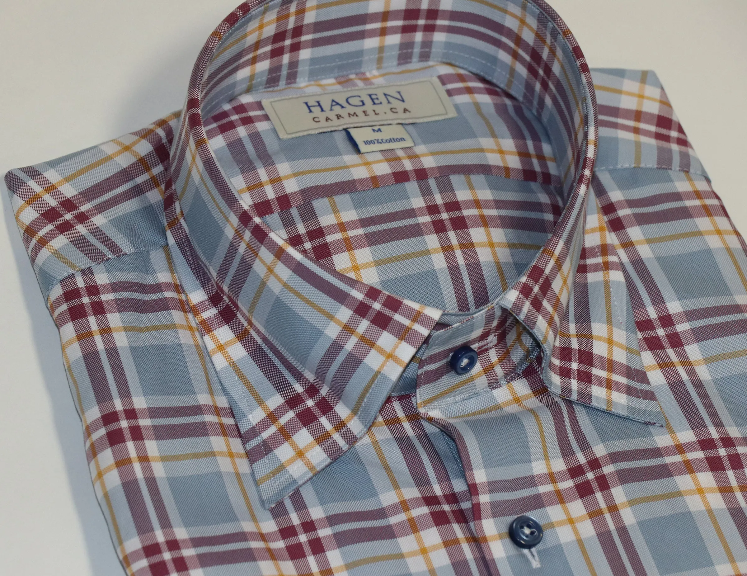 Sky Plaid Sport Shirt