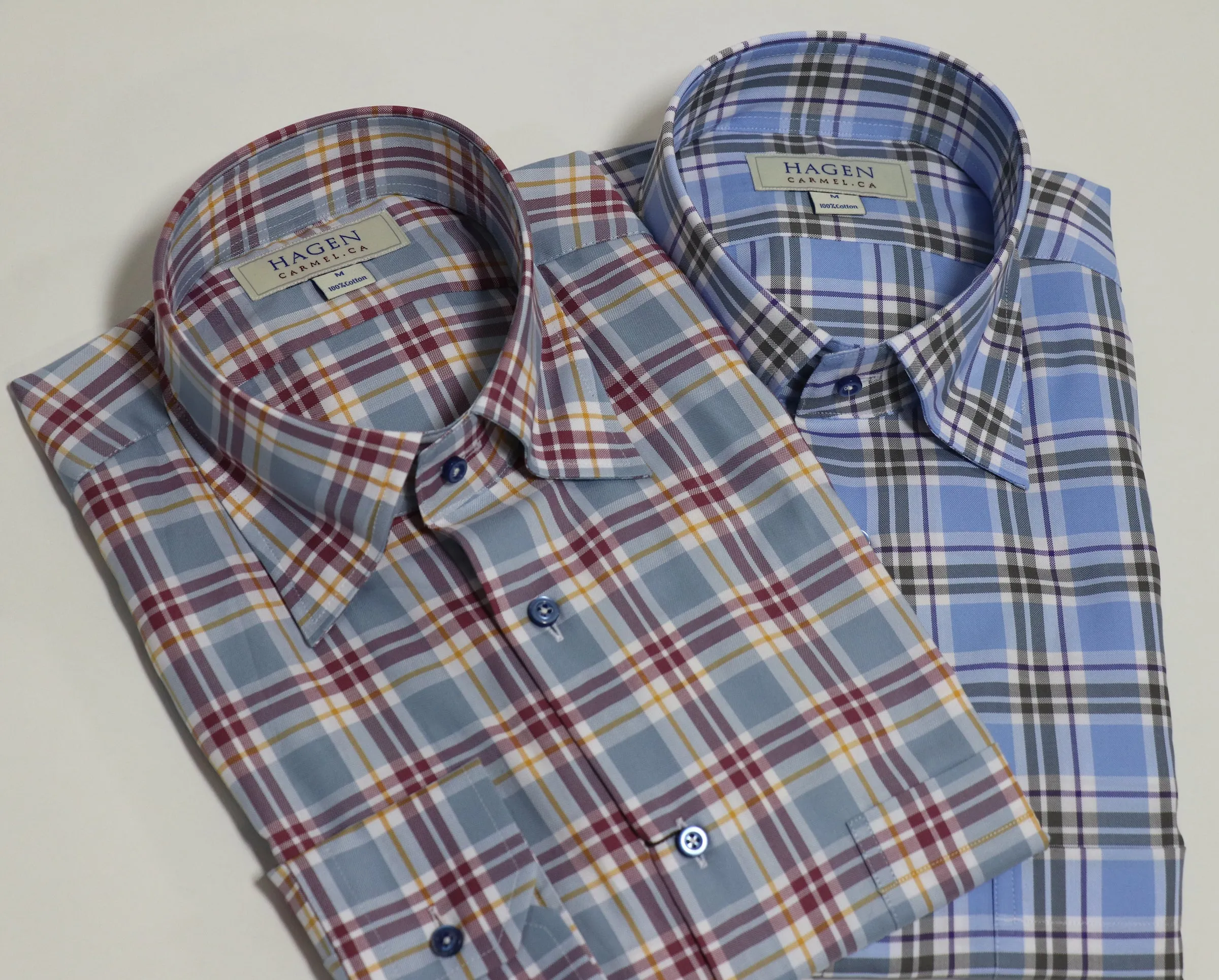 Sky Plaid Sport Shirt