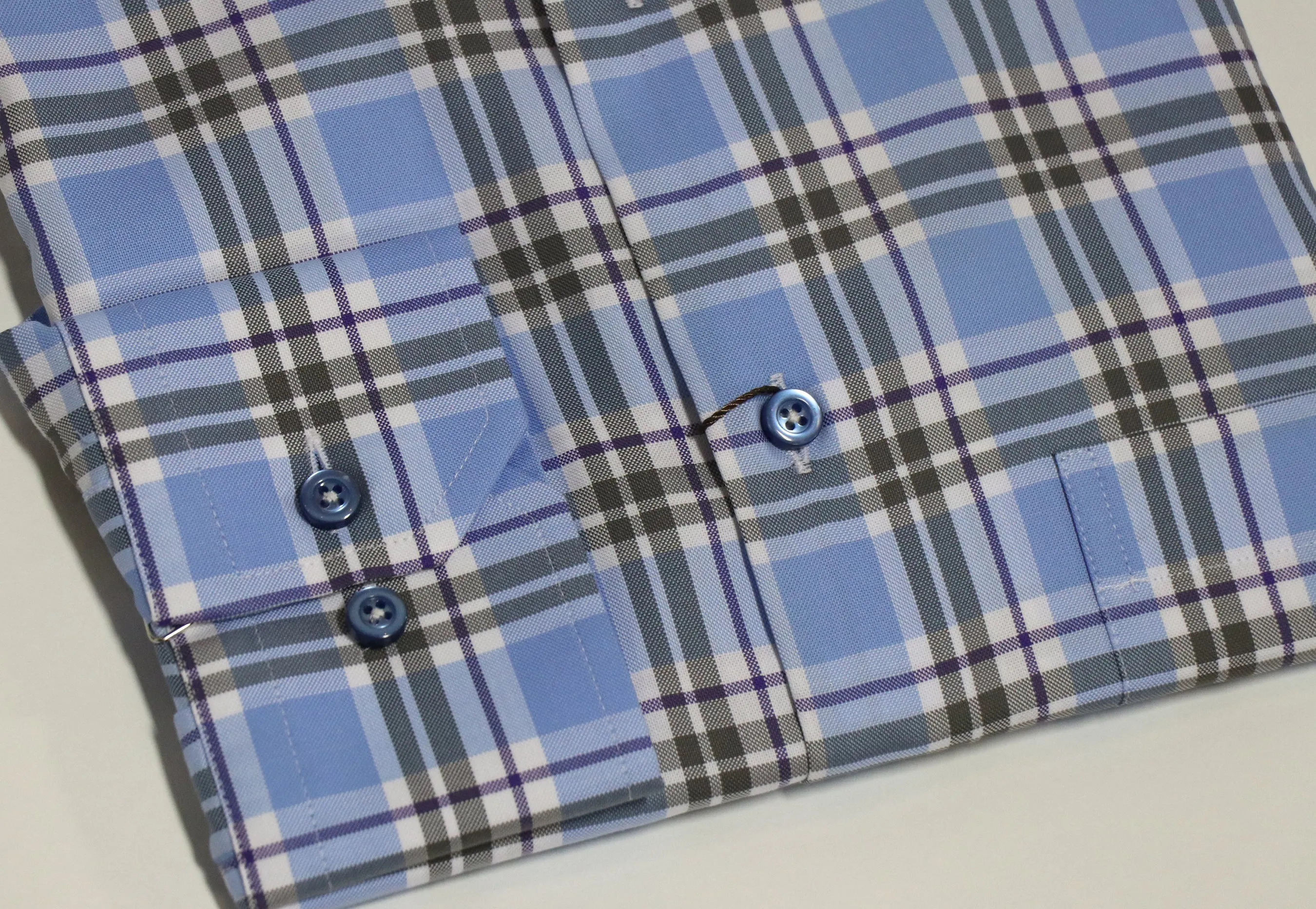 Sky Plaid Sport Shirt