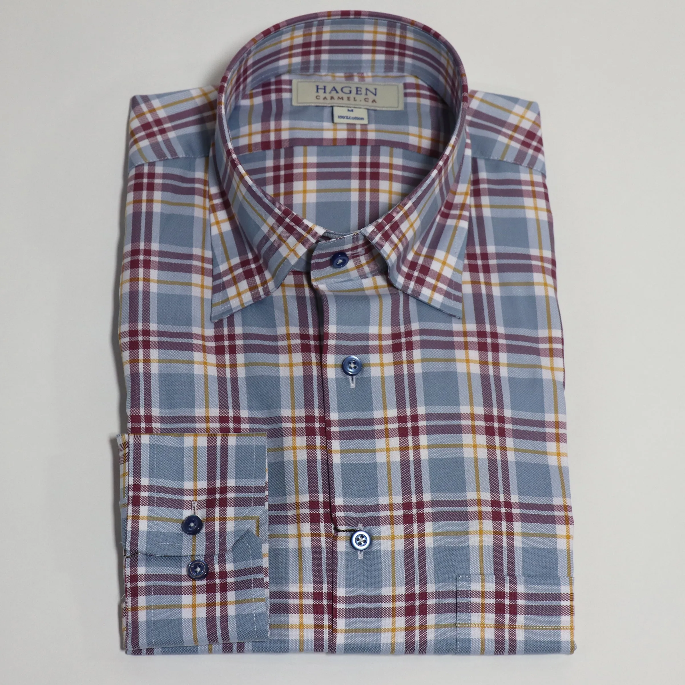 Sky Plaid Sport Shirt