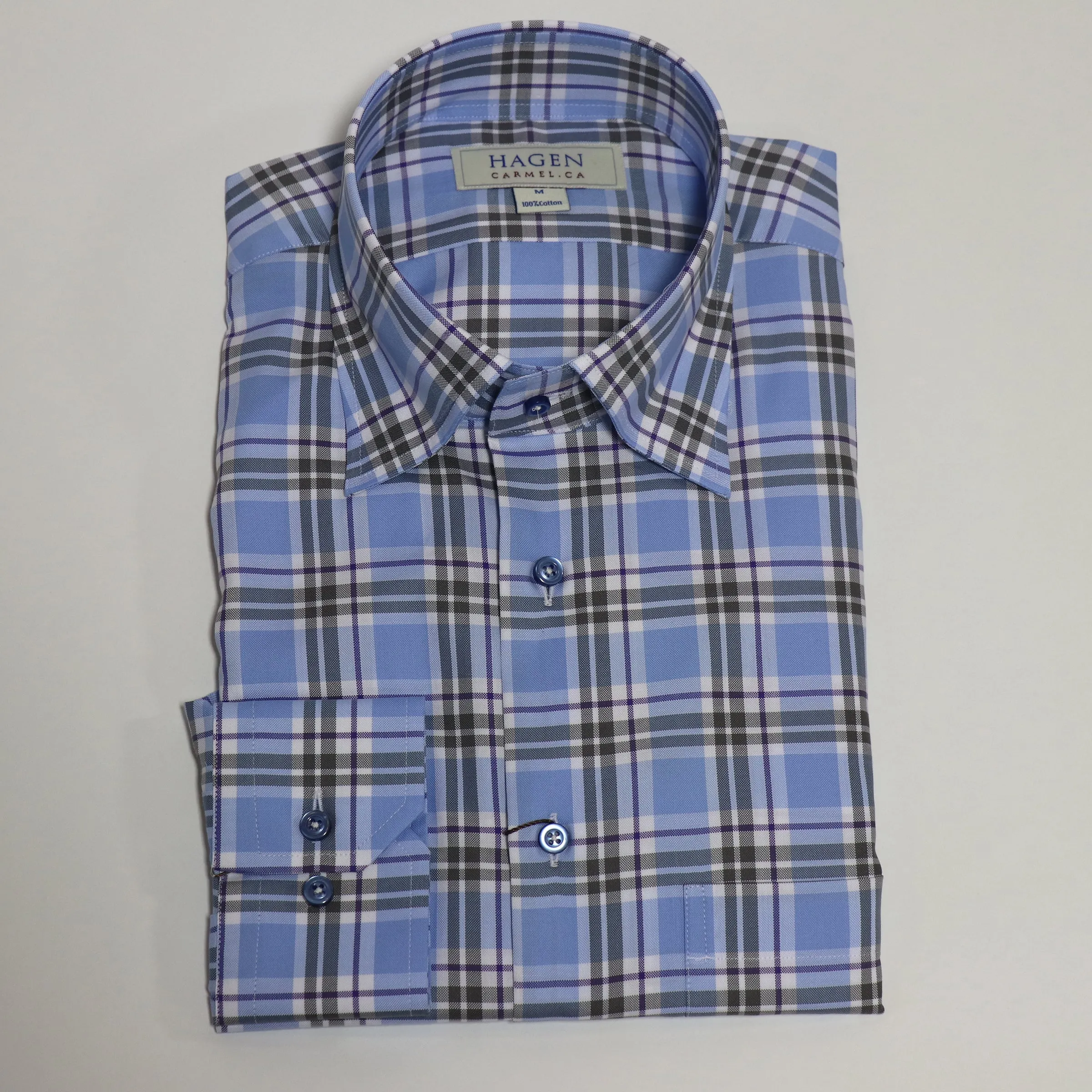 Sky Plaid Sport Shirt