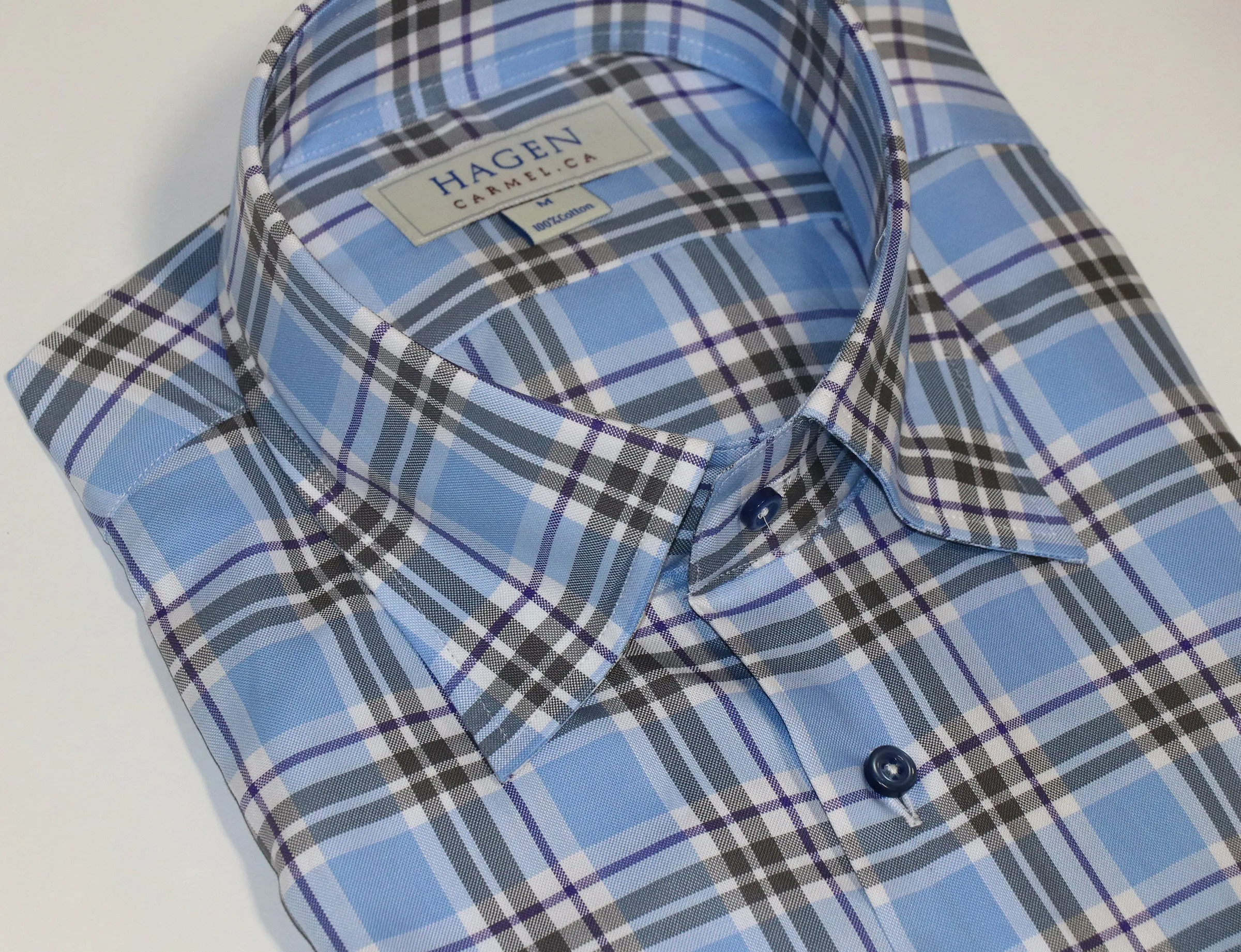 Sky Plaid Sport Shirt