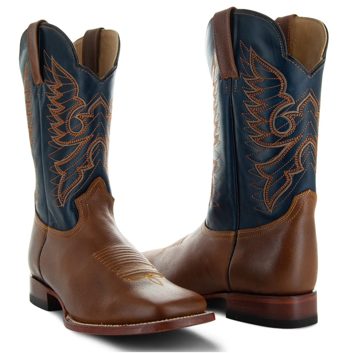Soto Boots Men's Broad Square Toe Cowboy Boots H8003