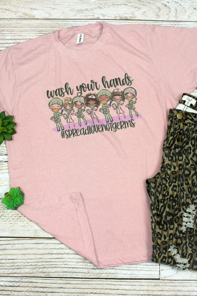 Spread Love Not Germs Unisex Poly-Rich Blend Tee
