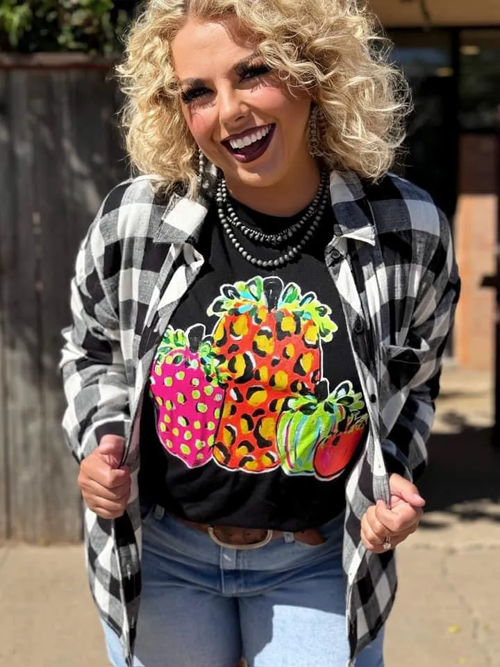 Stelter Neon Pumpkin Vintage Black Tee
