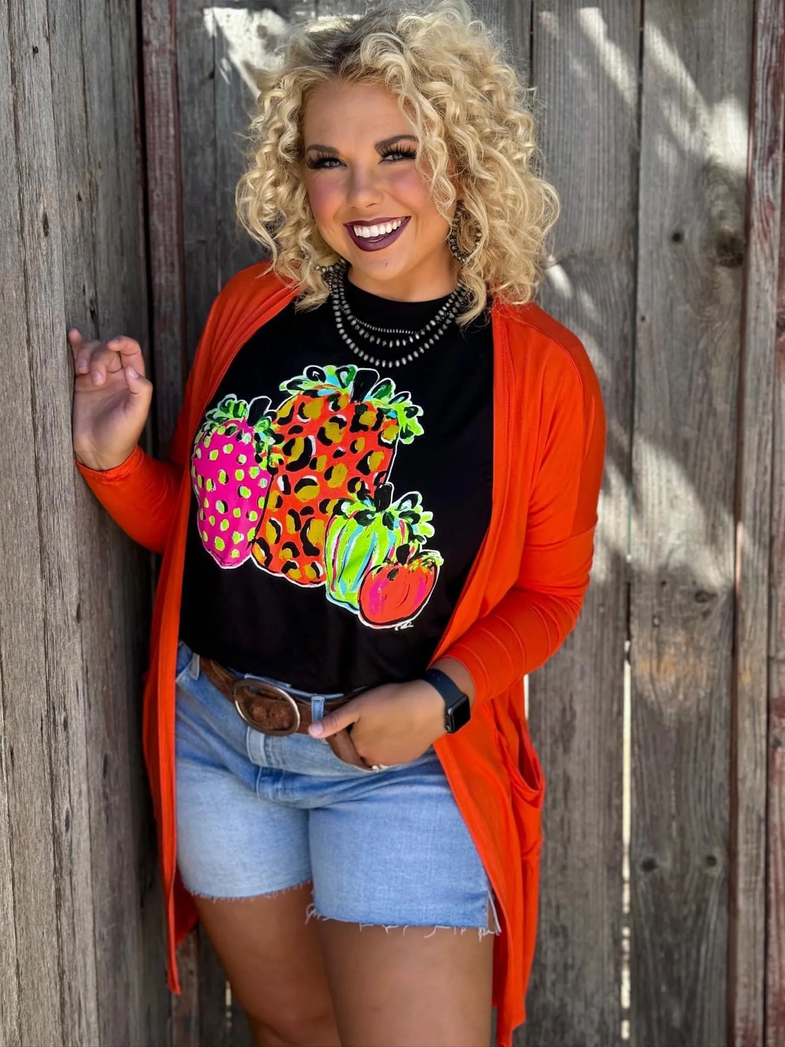 Stelter Neon Pumpkin Vintage Black Tee