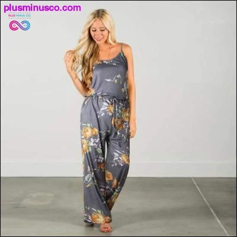 Super Comfy Floral Jumpsuit Fashion Trend Sling Print Loose