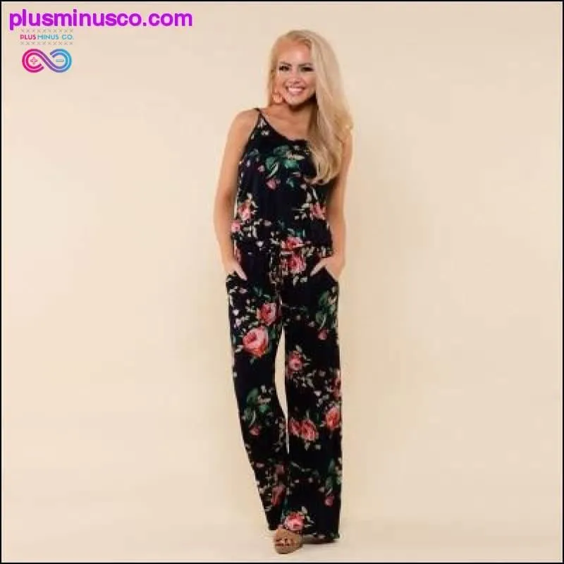 Super Comfy Floral Jumpsuit Fashion Trend Sling Print Loose