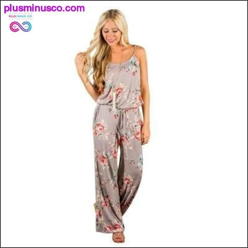 Super Comfy Floral Jumpsuit Fashion Trend Sling Print Loose