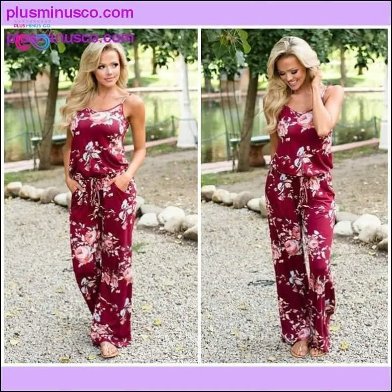 Super Comfy Floral Jumpsuit Fashion Trend Sling Print Loose