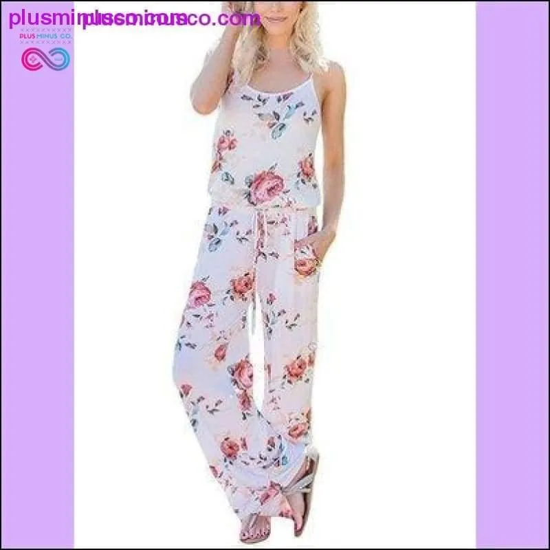 Super Comfy Floral Jumpsuit Fashion Trend Sling Print Loose