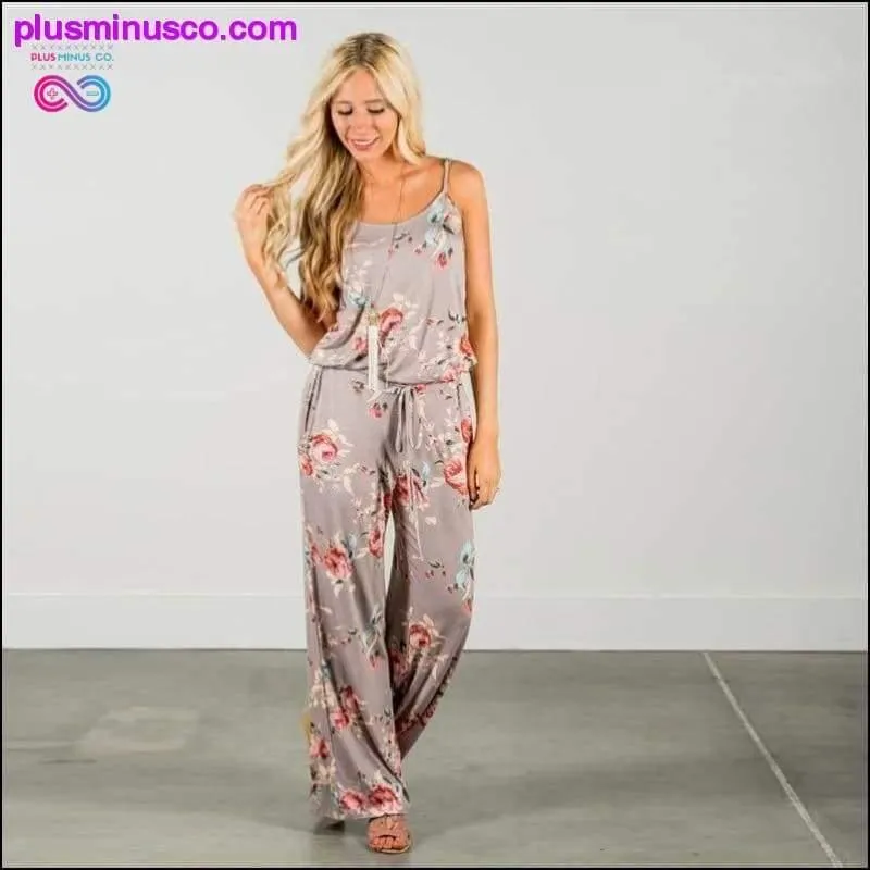 Super Comfy Floral Jumpsuit Fashion Trend Sling Print Loose