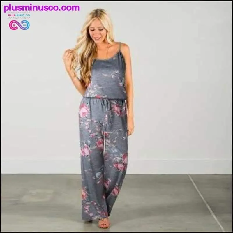 Super Comfy Floral Jumpsuit Fashion Trend Sling Print Loose