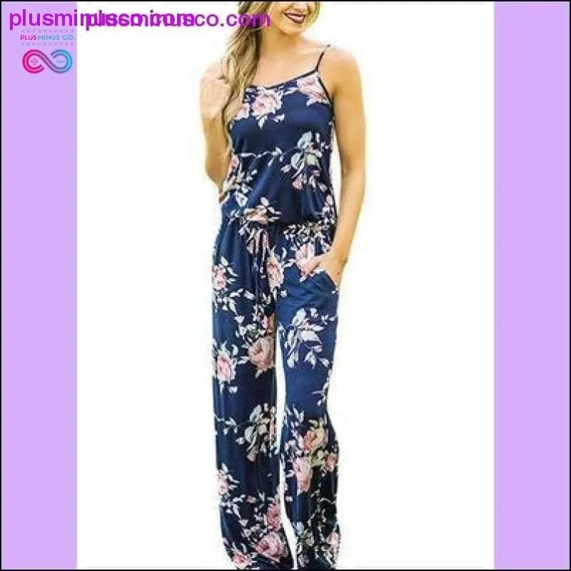 Super Comfy Floral Jumpsuit Fashion Trend Sling Print Loose