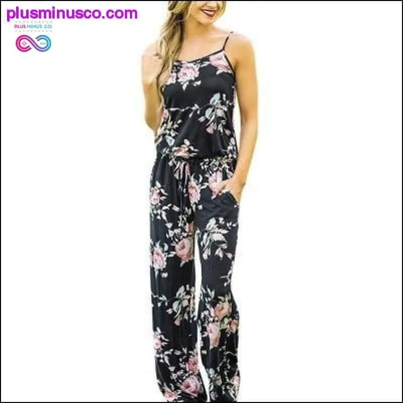 Super Comfy Floral Jumpsuit Fashion Trend Sling Print Loose