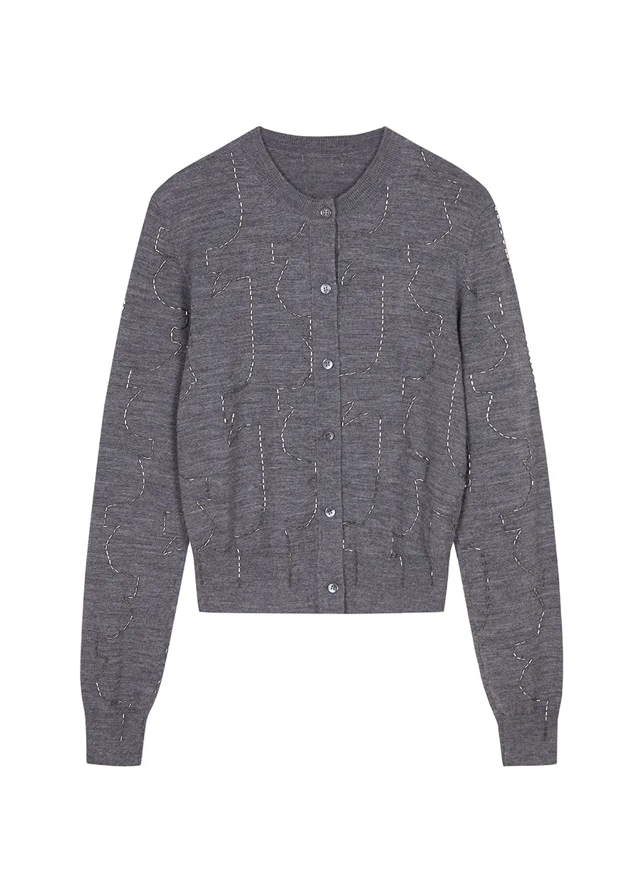 Sweater/JNBY  Slim fit Retro Short Knitted Sweater