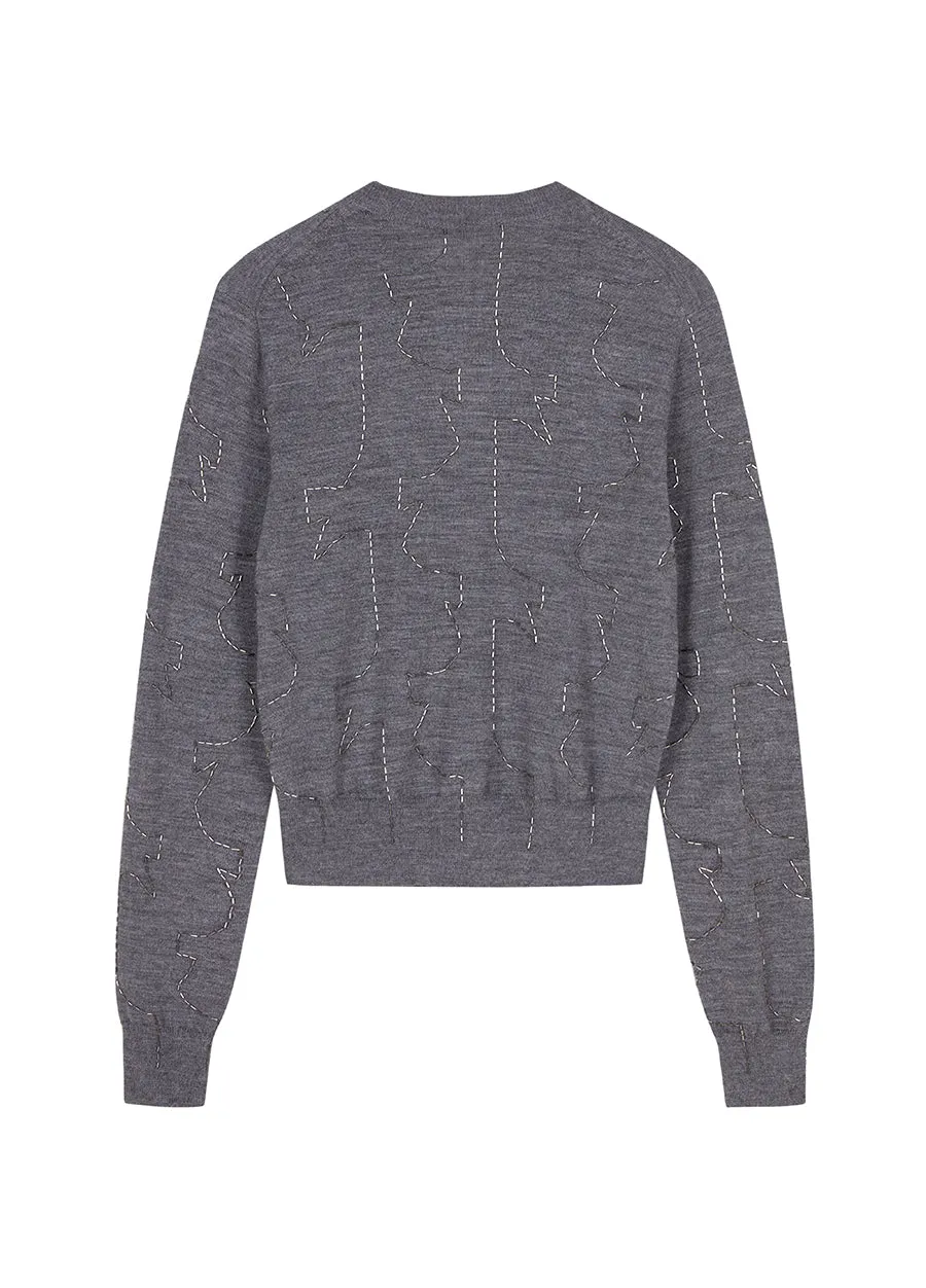 Sweater/JNBY  Slim fit Retro Short Knitted Sweater