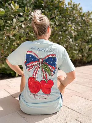 'Sweet Land Of Liberty' Cherry Short Sleeve Tee by Simply Southern