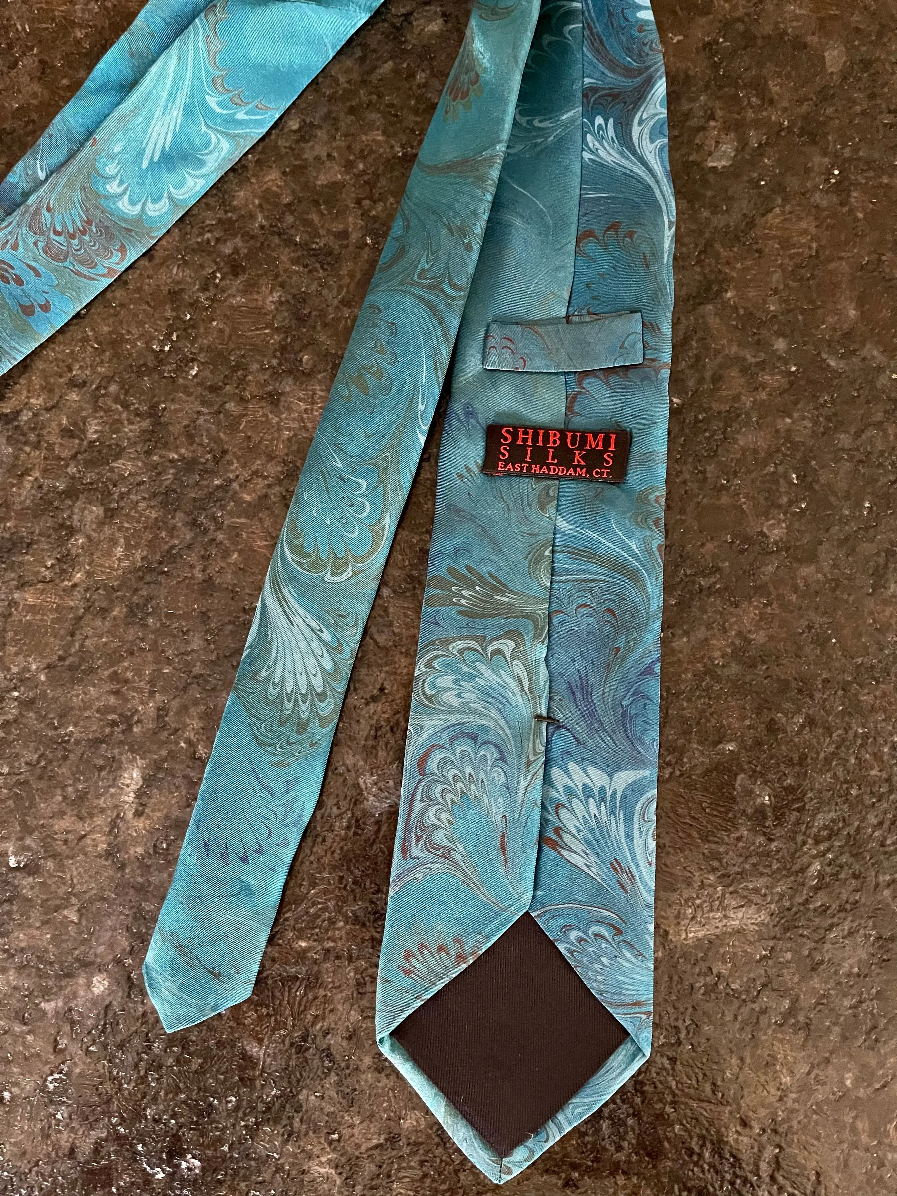 Teal Blue bouquet 3” Silk Tie