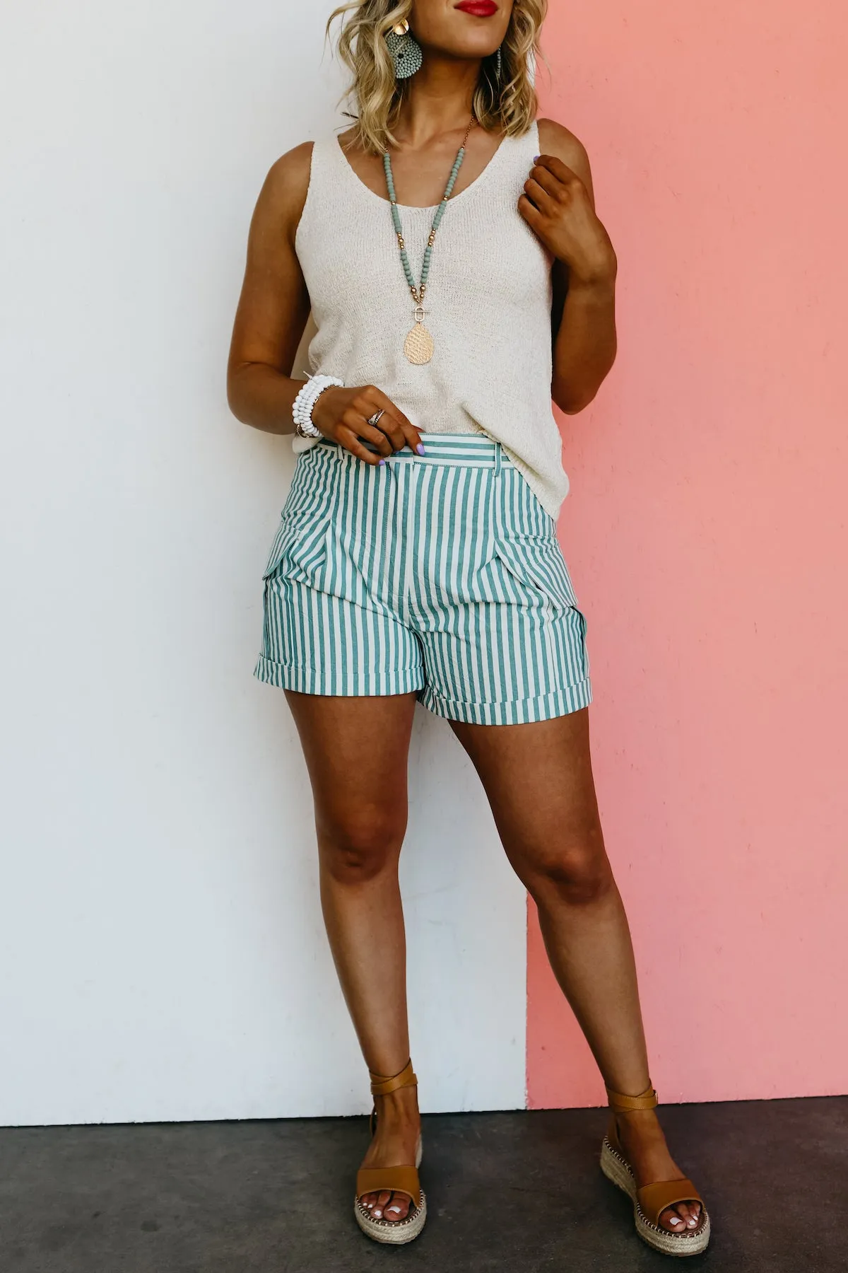 The Jazlynn Striped Cargo Shorts - FINAL SALE