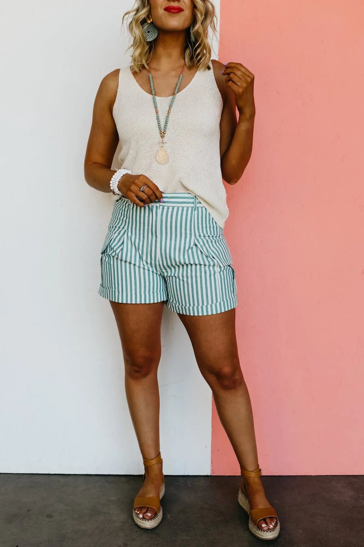 The Jazlynn Striped Cargo Shorts - FINAL SALE